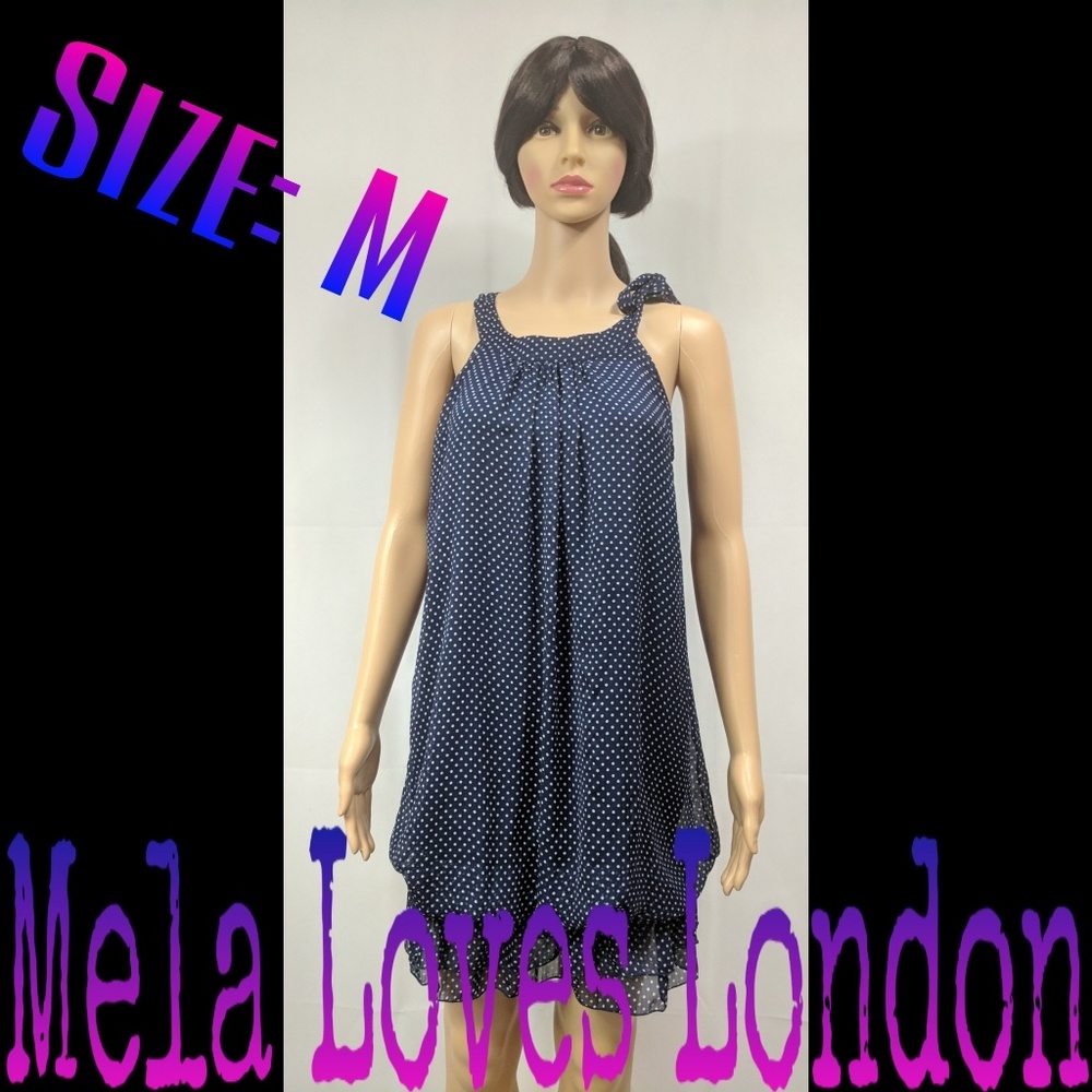 💜 MELA LOVES LONDON POLKA DOT DRESS SIZE MEDIUM